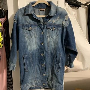 HIGHWAY JEANS oversized distressed jean jacket